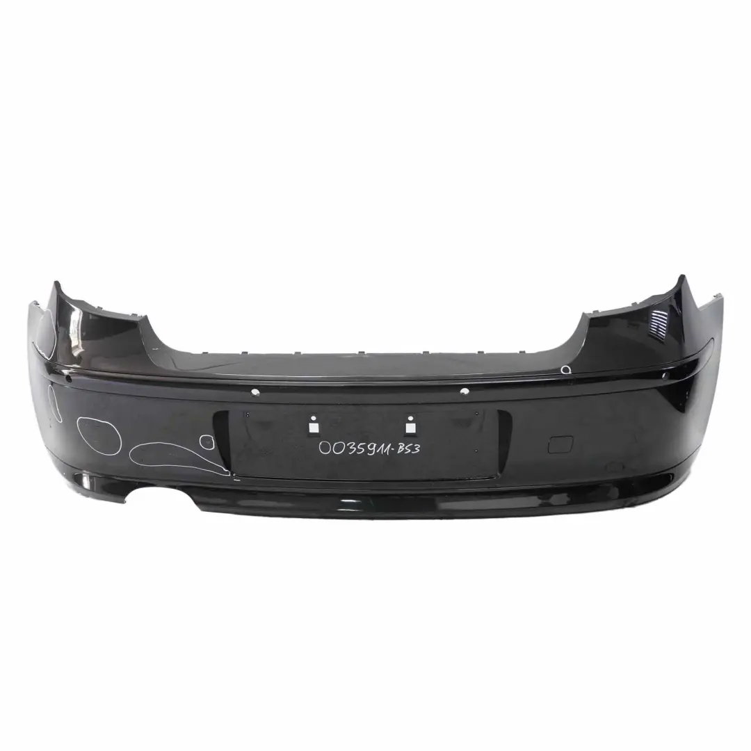 Bumper Trim Panel PDC Black Sapphire Metallic - 475 to BMW E81 E87 LCI Rear with Part number 0035911 BMW E81 E87 LCI Rear Bumper Trim Panel PDC Black Sapphire Metallic - 475 - SKU 0035911-BS3 - Part number 0035911