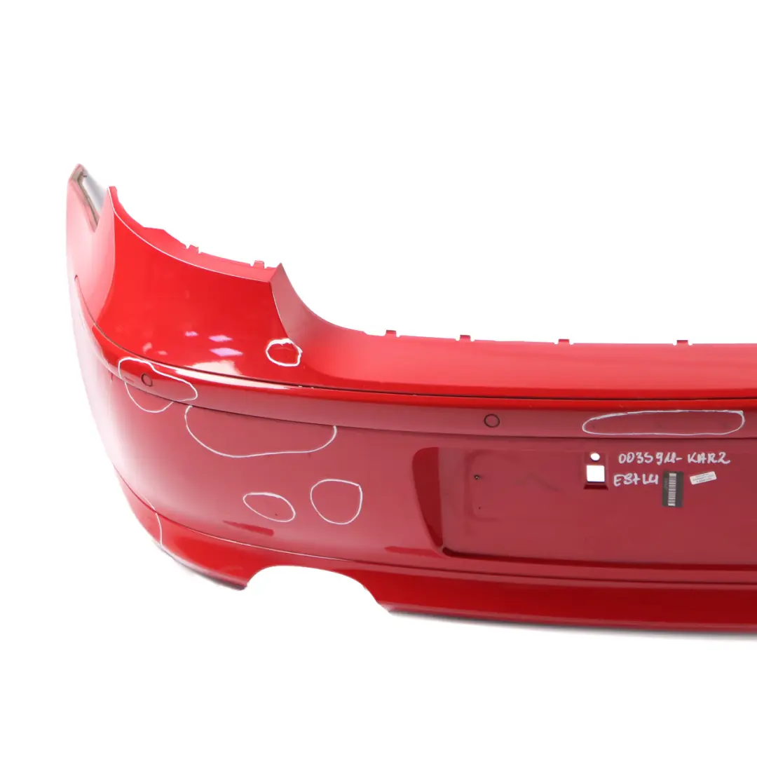 Bumper BMW E81 E87 LCI Trim Panel Cover Karmesinrot Crimson Red - A61 to Rear with Part number 0035911 Rear Bumper BMW E81 E87 LCI Trim Panel Cover Karmesinrot Crimson Red - A61 - SKU 0035911-KAR2 - Part number 0035911