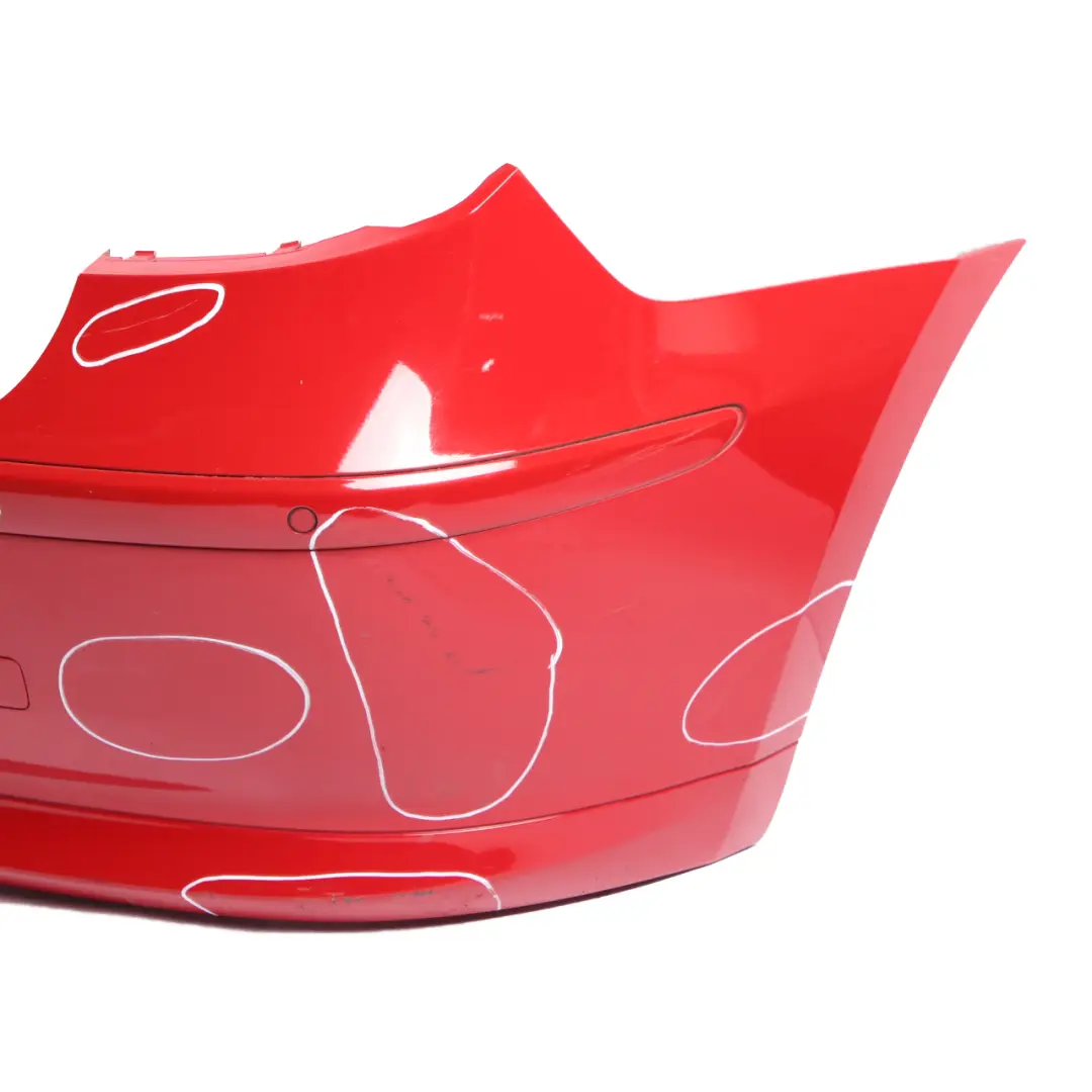 Bumper BMW E81 E87 LCI Trim Panel Cover Karmesinrot Crimson Red - A61 to Rear with Part number 0035911 Rear Bumper BMW E81 E87 LCI Trim Panel Cover Karmesinrot Crimson Red - A61 - SKU 0035911-KAR2 - Part number 0035911
