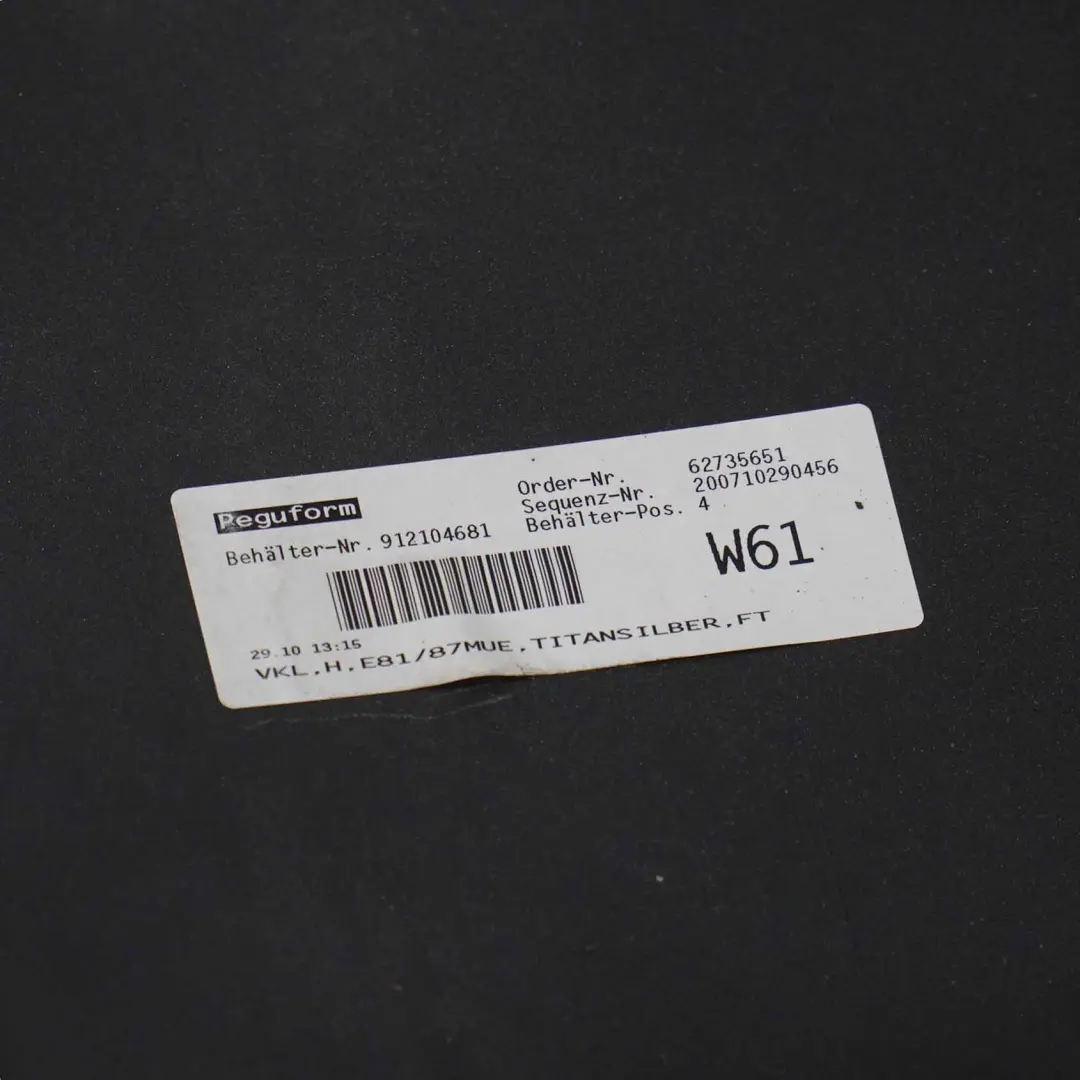 Bumper Trim Panel Titansilber Titan Silver - 354 to BMW E81 E87 LCI Rear with Part number 0035911 BMW E81 E87 LCI Rear Bumper Trim Panel Titansilber Titan Silver - 354 - SKU 0035911-TS4 - Part number 0035911