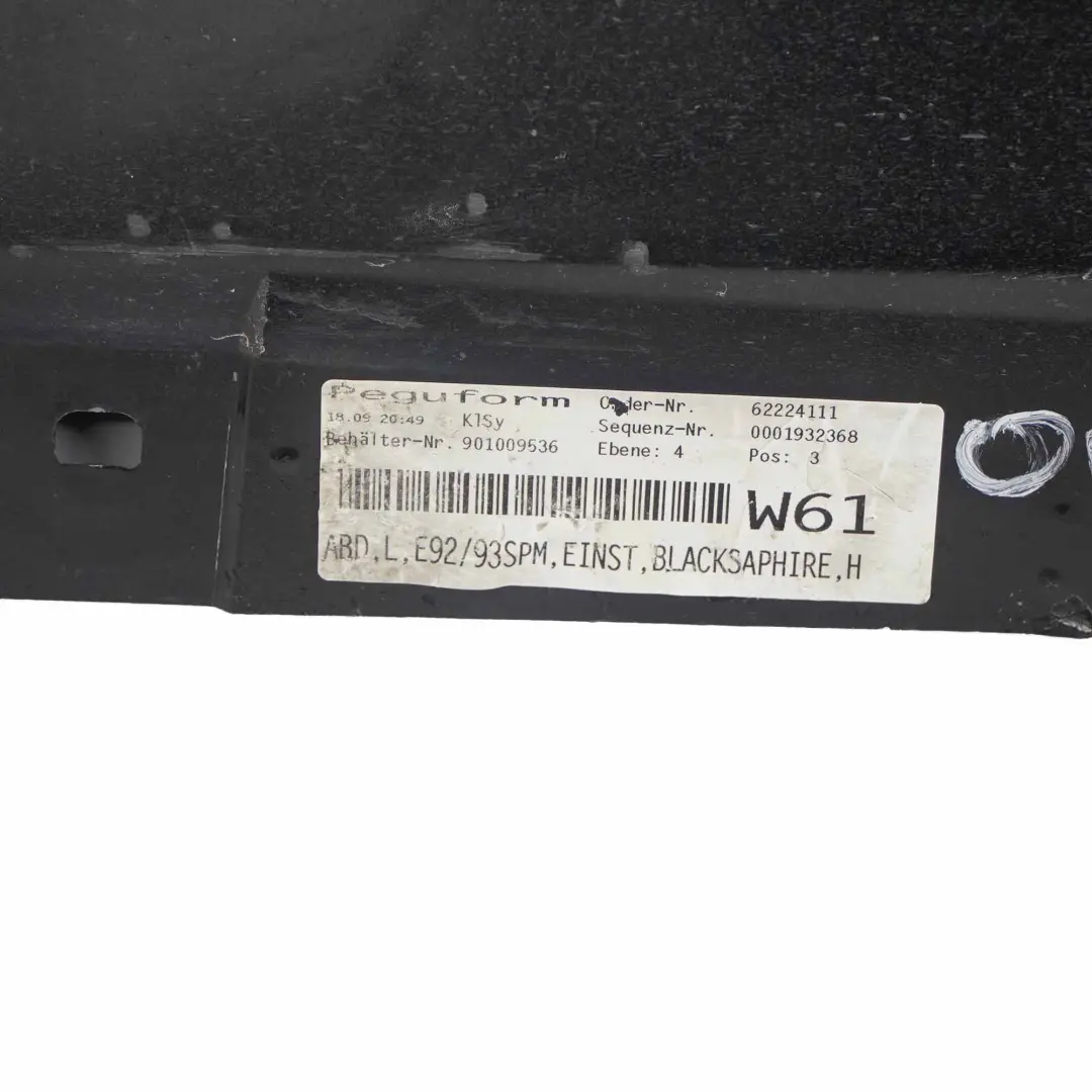 BMW E92 E93 M Sport Schwellerleiste Links Black Sapphire Schwarz - 475 - SKU 0036123-BS4 - Teilenummer 0036123