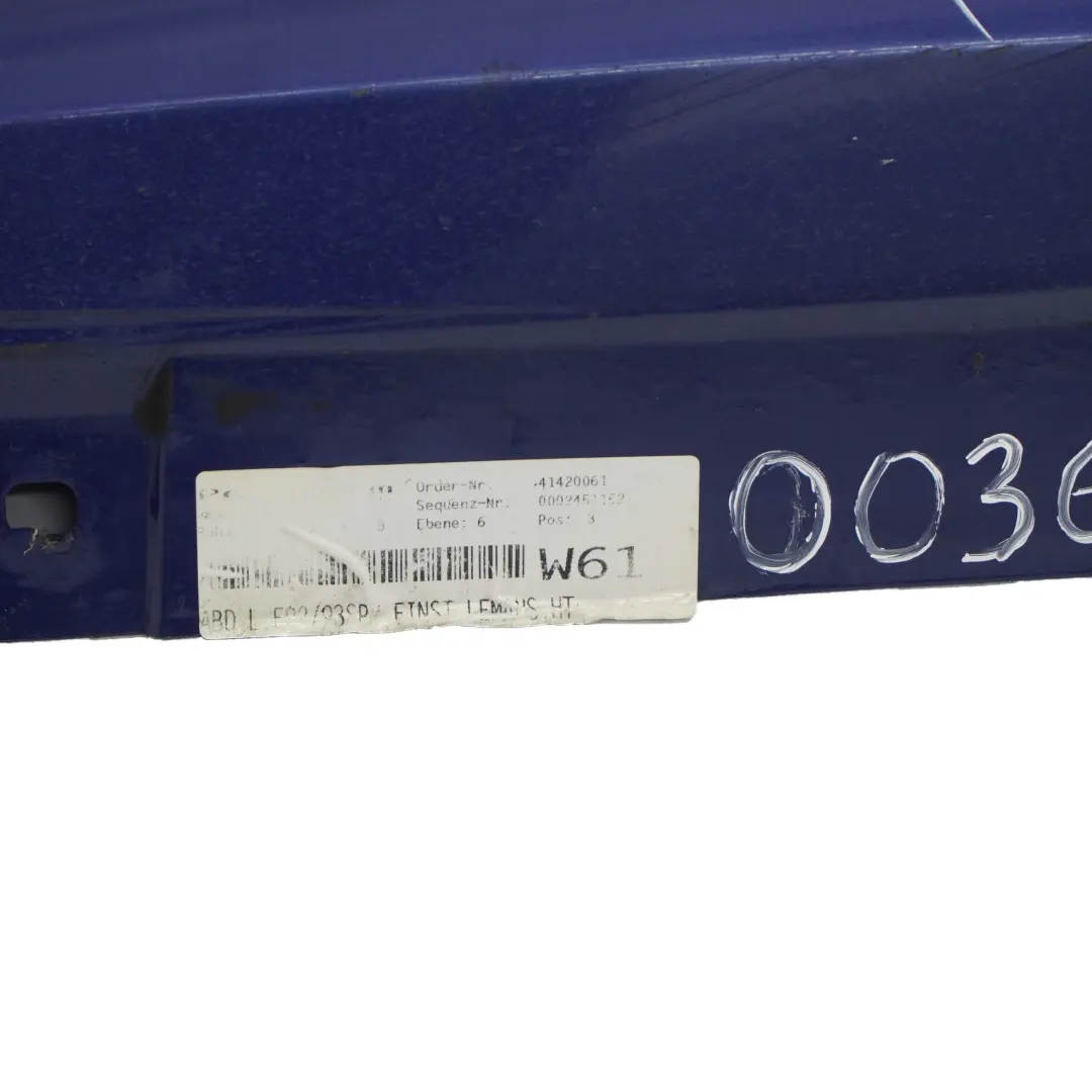 Minigonna Laterale BMW E92 E93 M Sport Copri Listello Sinistro Le Mans Blau - per con numero di parte 0036123 Minigonna Laterale BMW E92 E93 M Sport Copri Listello Sinistro Le Mans Blau - - SKU 0036123-LMB3 - Numero di parte 0036123