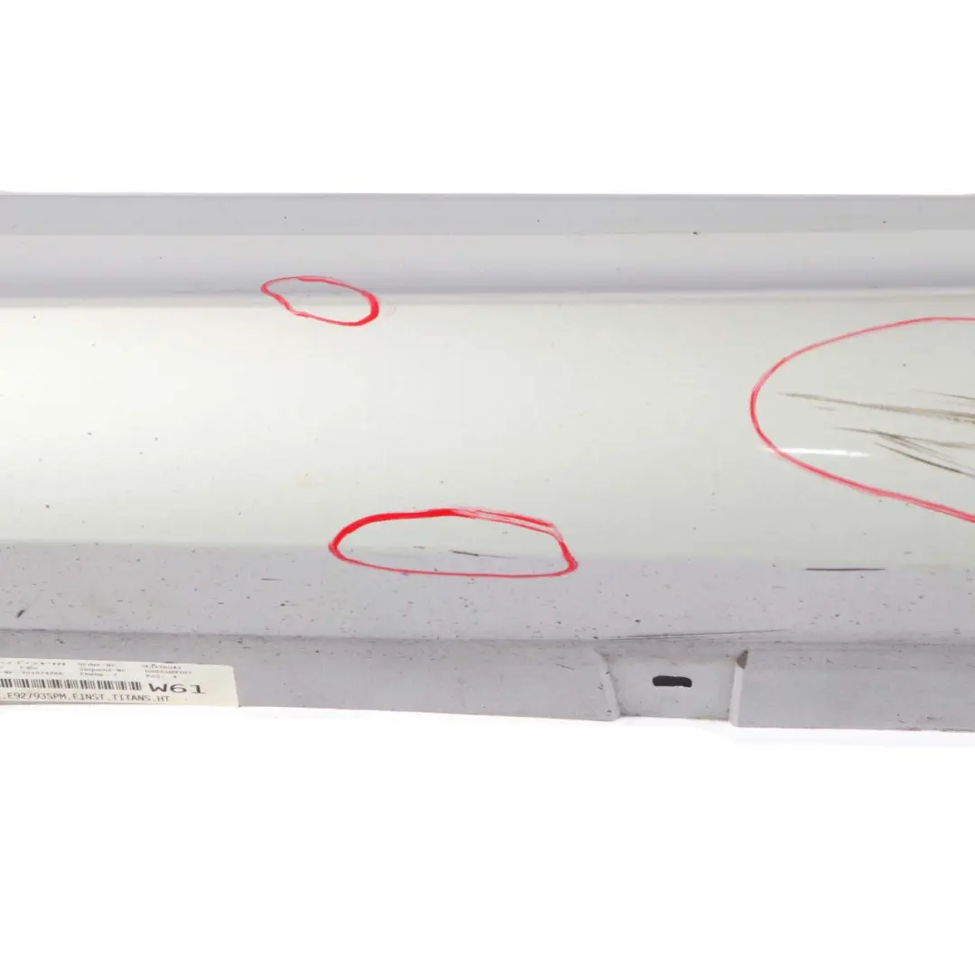 Sill Strip Side Skirt Left N/S Titansilber Silver to BMW 3 Series E92 E93 M Sport with Part number 0036123 BMW 3 Series E92 E93 M Sport Sill Strip Side Skirt Left N/S Titansilber Silver - SKU 0036123-TS - Part number 0036123