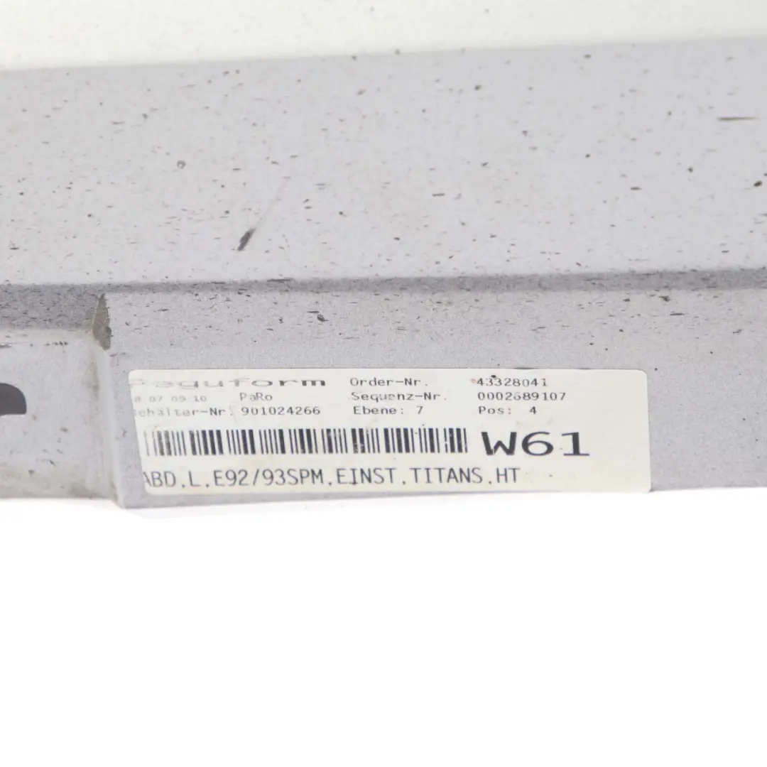 BMW 3 Series E92 E93 M Sport Sill Strip Side Skirt Left N/S Titansilber Silver - SKU 0036123-TS - Part number 0036123