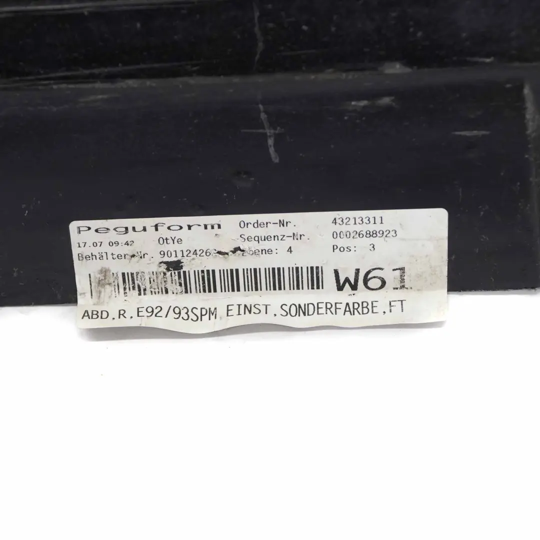 BMW E92 E93 Gonna laterale M Sport Striscia davanzale destra Azurite Black - S34 - SKU 0036124-AZB - Numero di parte 0036124