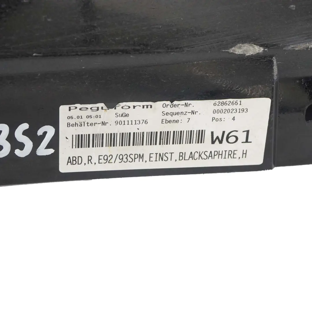 Schwellerleiste Rechts Le Mans Blau Metallic - 381 für BMW E92 E93 M Sport mit Teilenummer 0036124 BMW E92 E93 M Sport Schwellerleiste Rechts Le Mans Blau Metallic - 381 - SKU 0036124-BS2 - Teilenummer 0036124