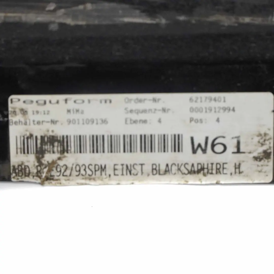 BMW E92 E93 M Sport Faldón Lateral Derecho O/S Negro Zafiro - 475 - SKU 0036124-BS3 - Número de pieza 0036124