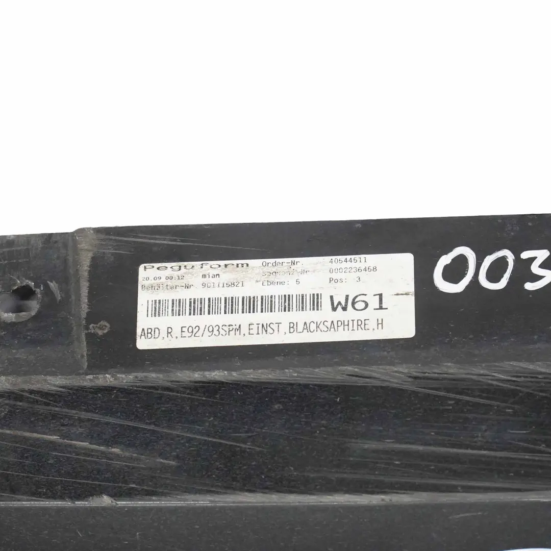 Side Skirt BMW E92 E93 M Sport Sill Strip Cover Right O/S Black Sapphire - 475 to with Part number 0036124 Side Skirt BMW E92 E93 M Sport Sill Strip Cover Right O/S Black Sapphire - 475 - SKU 0036124-BS4 - Part number 0036124