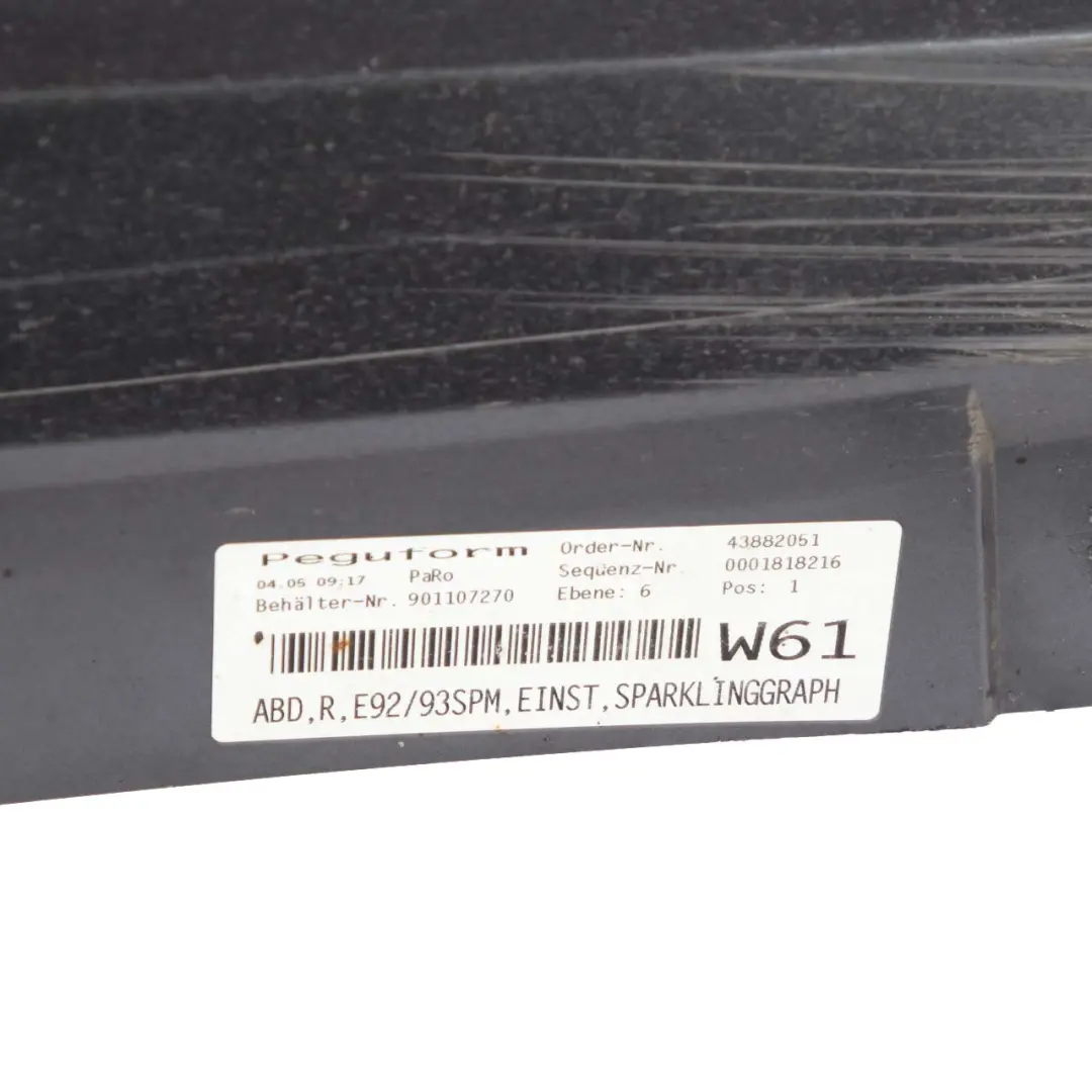 Sill Strip Side Skirt Right O/S Sparkling Graphite - A22 to BMW 3 E92 E93 M Sport with Part number 0036124 BMW 3 E92 E93 M Sport Sill Strip Side Skirt Right O/S Sparkling Graphite - A22 - SKU 0036124-SG - Part number 0036124
