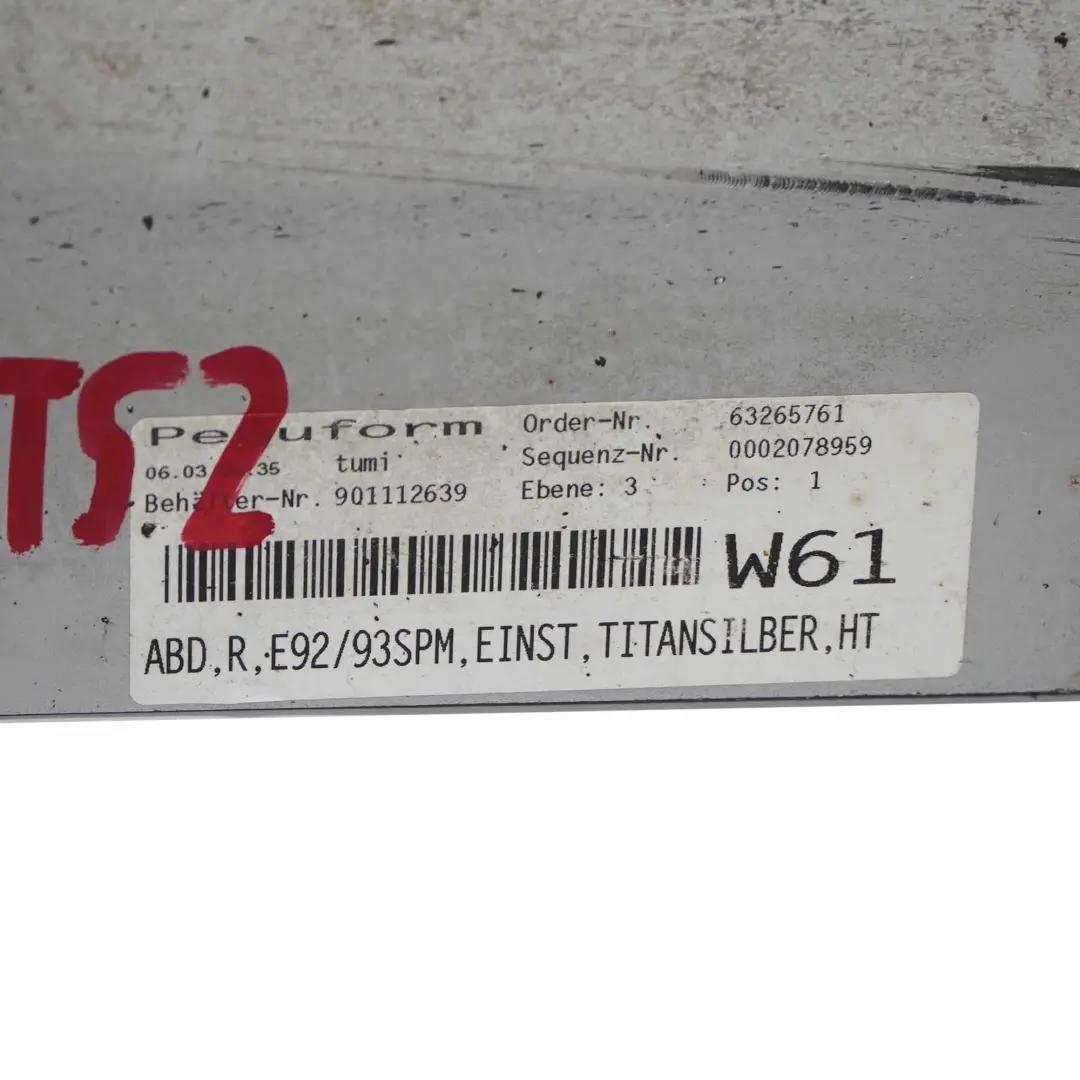  Minigonna laterale BMW E92 E93 M Sport Coprire striscia destra Titansilber - 354 - SKU 0036124-TS2 - Numero di parte 0036124