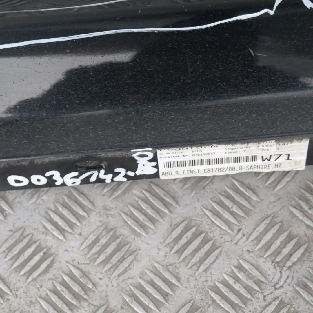 BMW 1 SERIES E81 E82 E88 Sill Strip Side Skirt Right O/S Black Sapphire Metallic - SKU 0036142-BS6 - Part number 36142