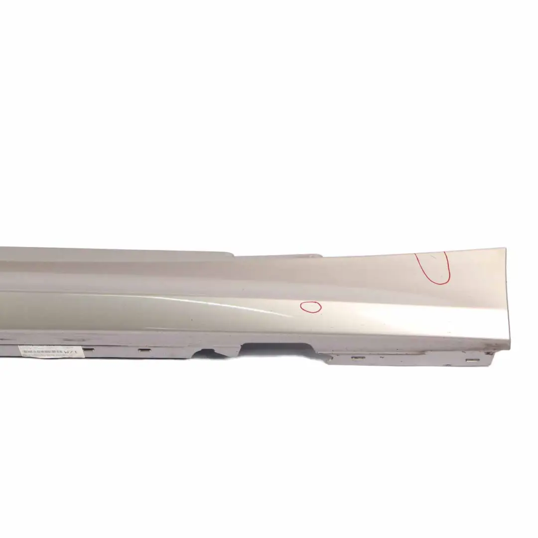 Sill Strip Side Skirt Right O/S Kaschmirsilber Cashmere Silver A72 to BMW E81 E88 with Part number 0036142 BMW E81 E88 Sill Strip Side Skirt Right O/S Kaschmirsilber Cashmere Silver A72 - SKU 0036142-KAS - Part number 0036142