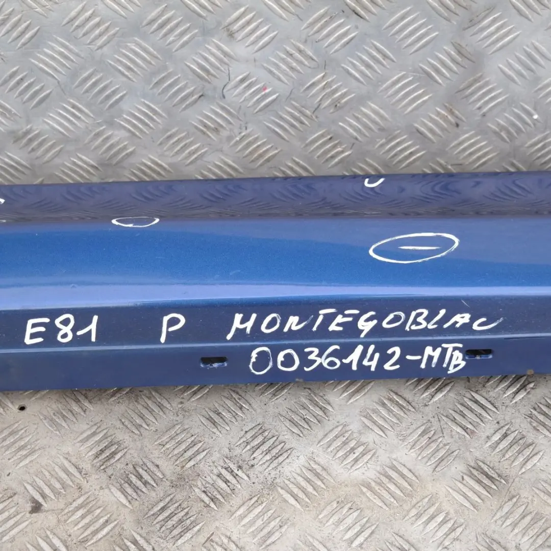 Sill Strip Side Skirt Right O/S Montegoblau Blau Blue to BMW 1 SERIES E81 E82 E88 with Part number 0036142-MTB BMW 1 SERIES E81 E82 E88 Sill Strip Side Skirt Right O/S Montegoblau Blau Blue - SKU 0036142-MTB - Part number 0036142-MTB