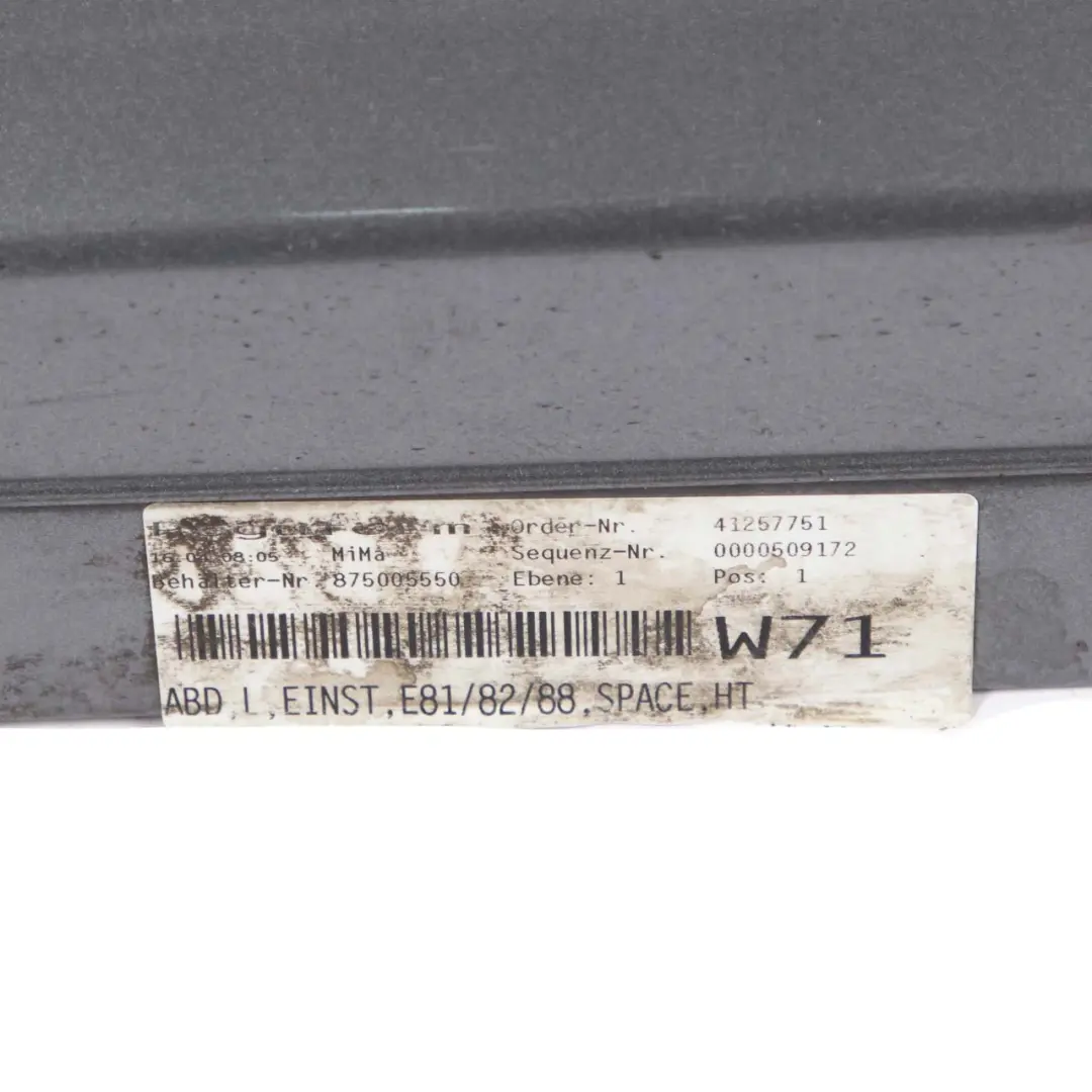 Side Skirt Sill Strip Left N/S Spacegrau Grey Metallic - A52 to BMW E81 E82 E88 with Part number 0036143 BMW E81 E82 E88 Side Skirt Sill Strip Left N/S Spacegrau Grey Metallic - A52 - SKU 0036143-SCG2 - Part number 0036143