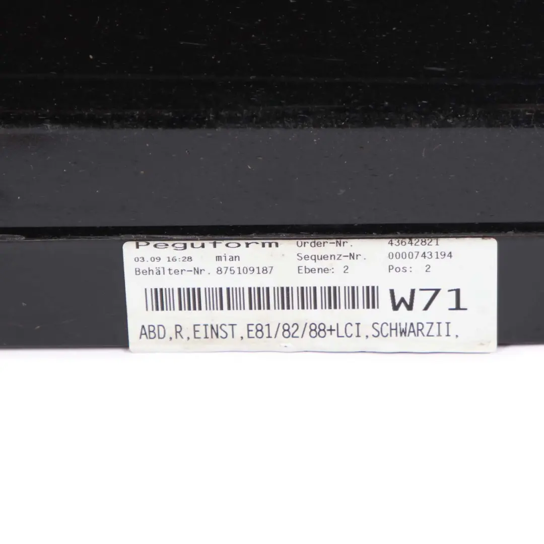 BMW E81 Side Skirt Sill Strip Left N/S E82 E88 Schwarz 2 Black - 668 - SKU 0036143-SCH8 - Part number 0036143