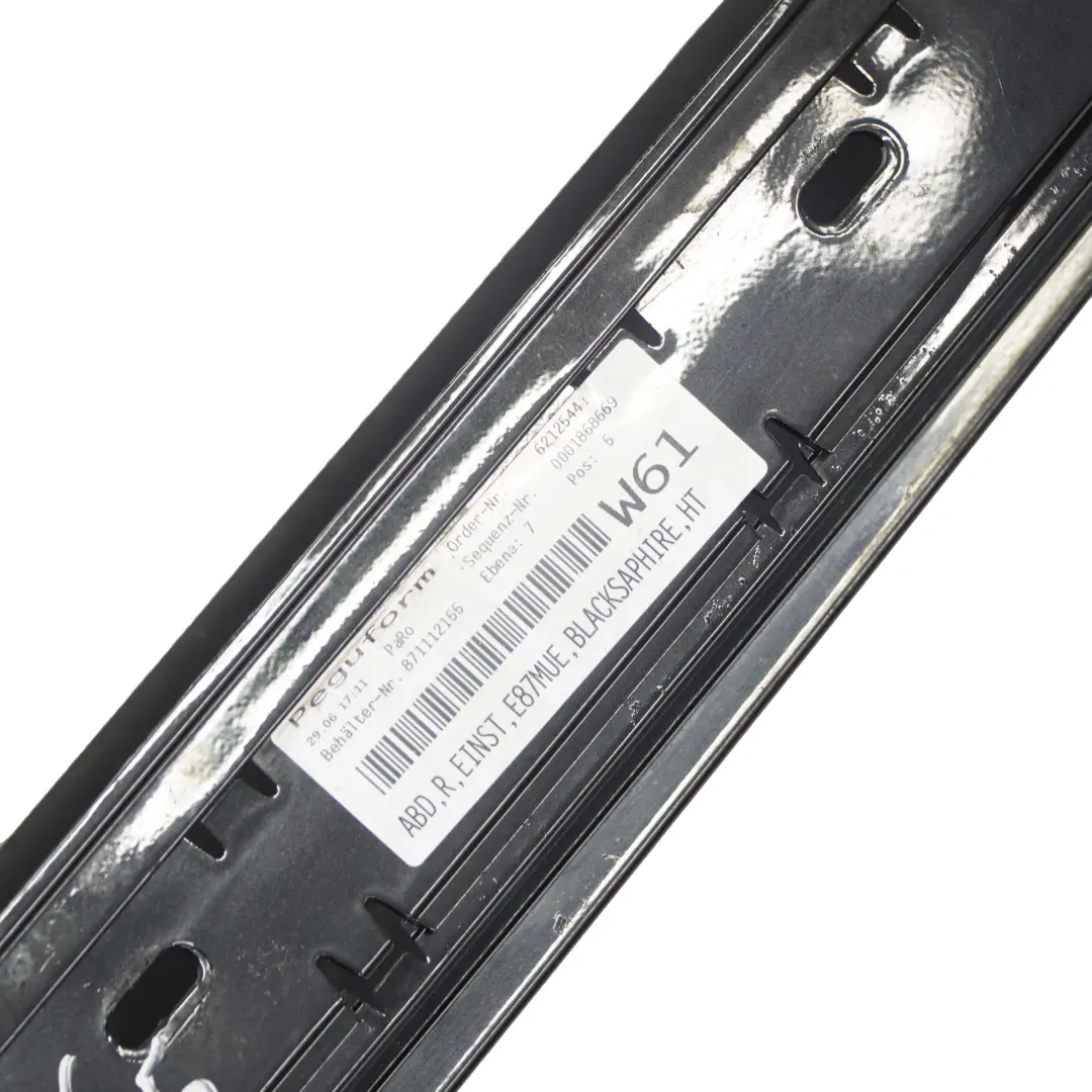 BMW 1 E87 LCI Sill Strip Side Skirt Right O/S Black Sapphire Metallic - 475 - SKU 0036144-BS5 - Part number 0036144