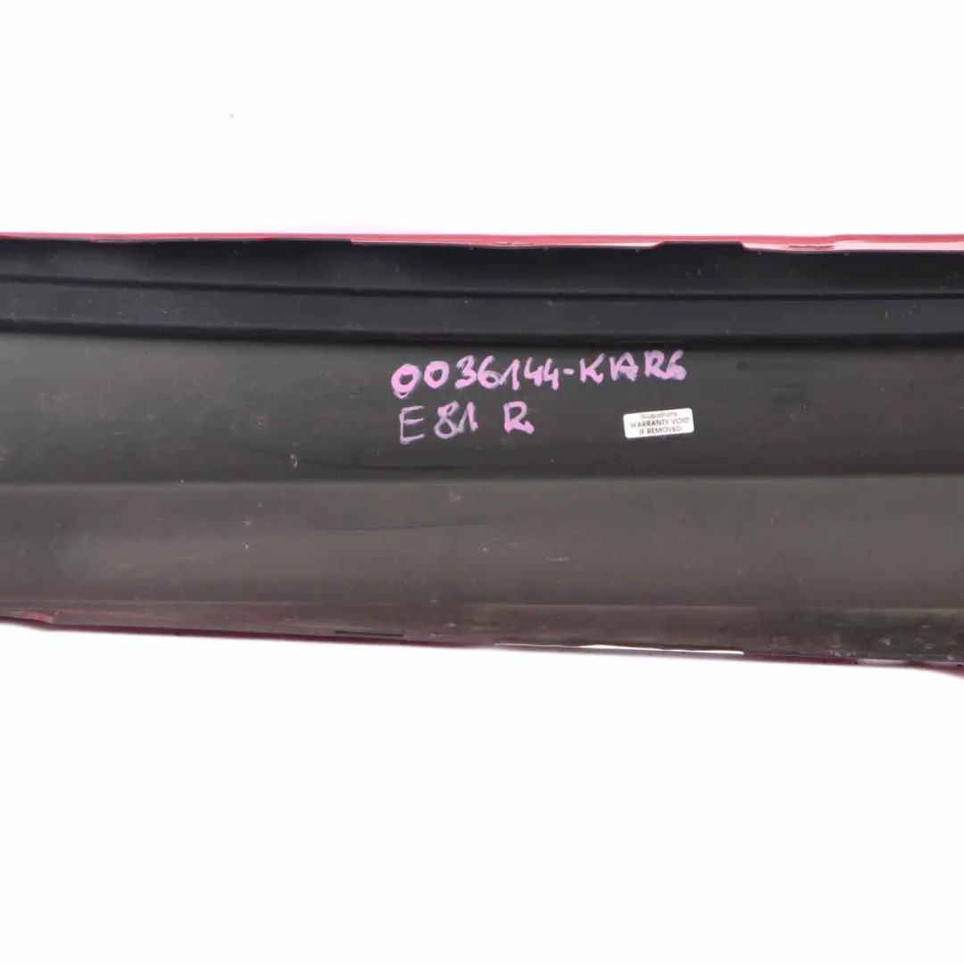 Side Skirt Sill Strip Right O/S Karmesinrot Crimson Red Rot - A61 to BMW E81 E82 with Part number 0036142 BMW E81 E82 Side Skirt Sill Strip Right O/S Karmesinrot Crimson Red Rot - A61 - SKU 0036142-KAR - Part number 0036142