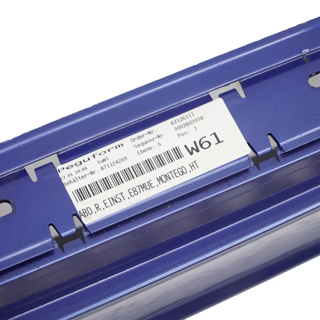 Nakładka próg listwa prawa montegoblau do BMW E87 LCI o numerze 0036144 BMW E87 LCI Nakładka próg listwa prawa montegoblau - SKU 0036144-MTB3 - Numer Części 0036144