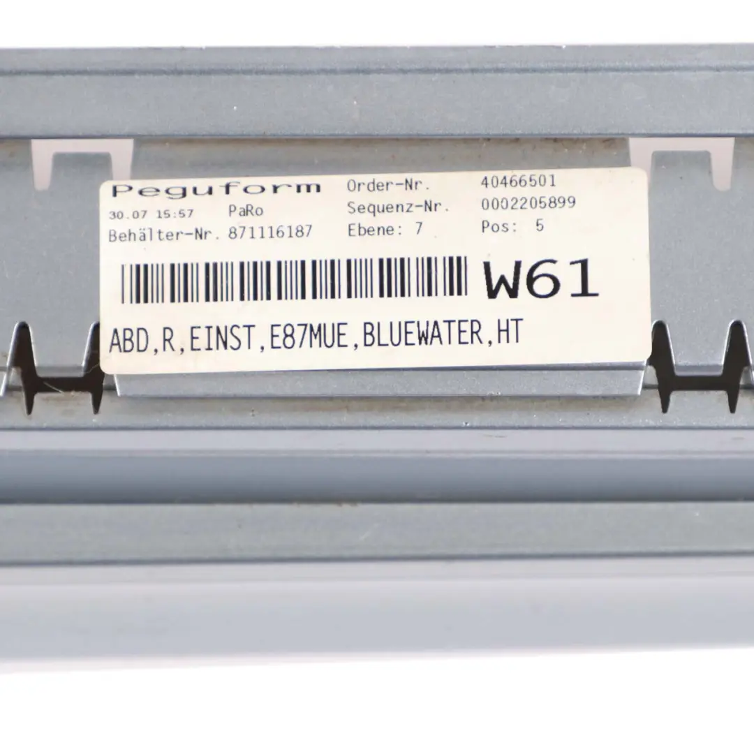 BMW 1 E87 LCI Right O/S Sill Strip Side Skirt Bluewater Blue Blau Water - 896 - SKU 0036144-WB - Part number 0036144