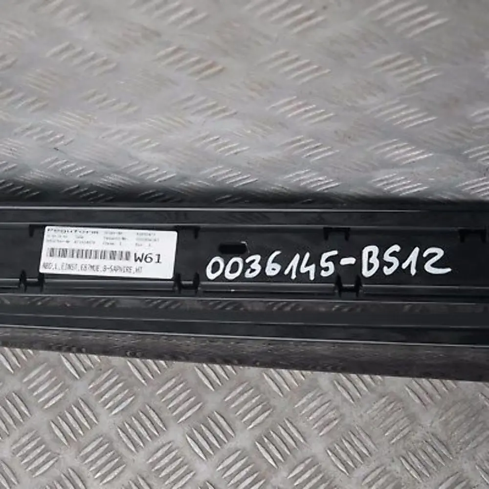 Sill Strip Side Skirt Left N/S Black Sapphire Metallic 475 to BMW 1 SERIES E87 LCI with Part number 36145 BMW 1 SERIES E87 LCI Sill Strip Side Skirt Left N/S Black Sapphire Metallic 475 - SKU 0036145-BS12 - Part number 36145