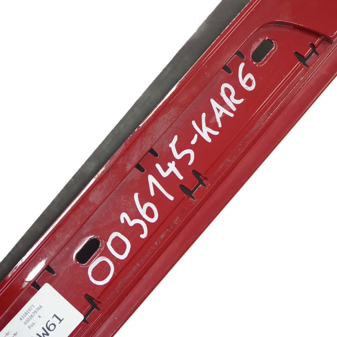 Jupe laterale de bas de caisse gauche Karmesinrot Red - A61 pour BMW E87 LCI - à propos du numéro de pièce 0036145 BMW E87 LCI - Jupe laterale de bas de caisse gauche Karmesinrot Red - A61 - SKU 0036145-KAR6 - Numéro de pièce 0036145