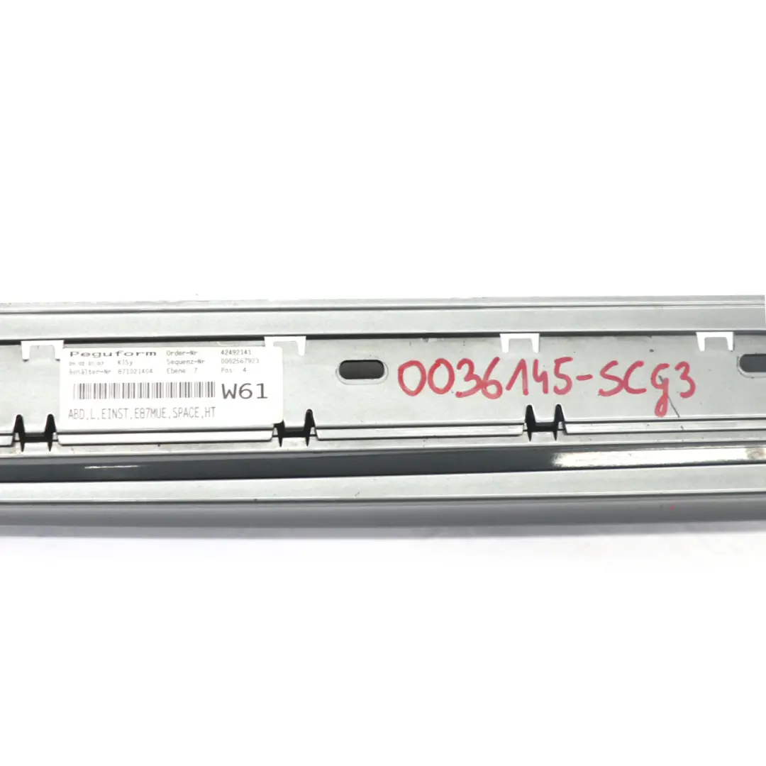 Nakładka Listwa Próg Lewy Spacegrau do BMW E87 LCI o numerze 0036145 BMW E87 LCI Nakładka Listwa Próg Lewy Spacegrau - SKU 0036145-SCG3 - Numer Części 0036145