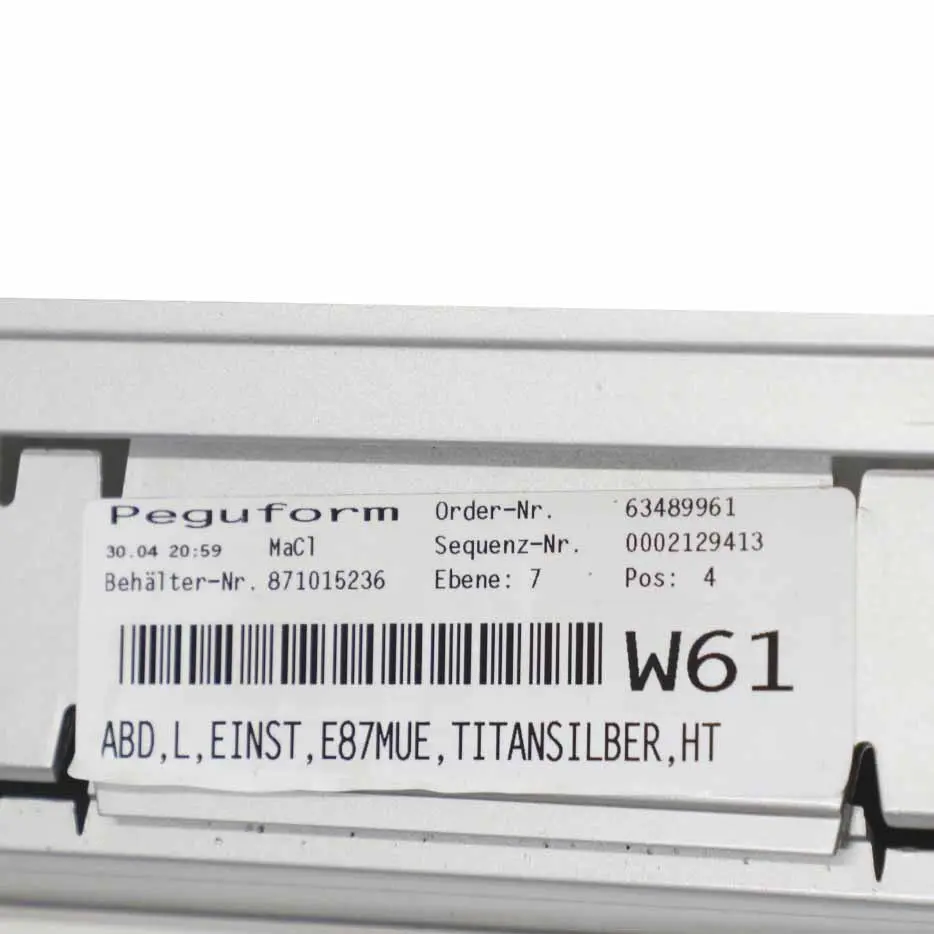  Faldón lateral BMW E87 LCI Sill Strip Left Titansilber Titan Silver 354 - SKU 0036145-TS10 - Número de pieza 0036145