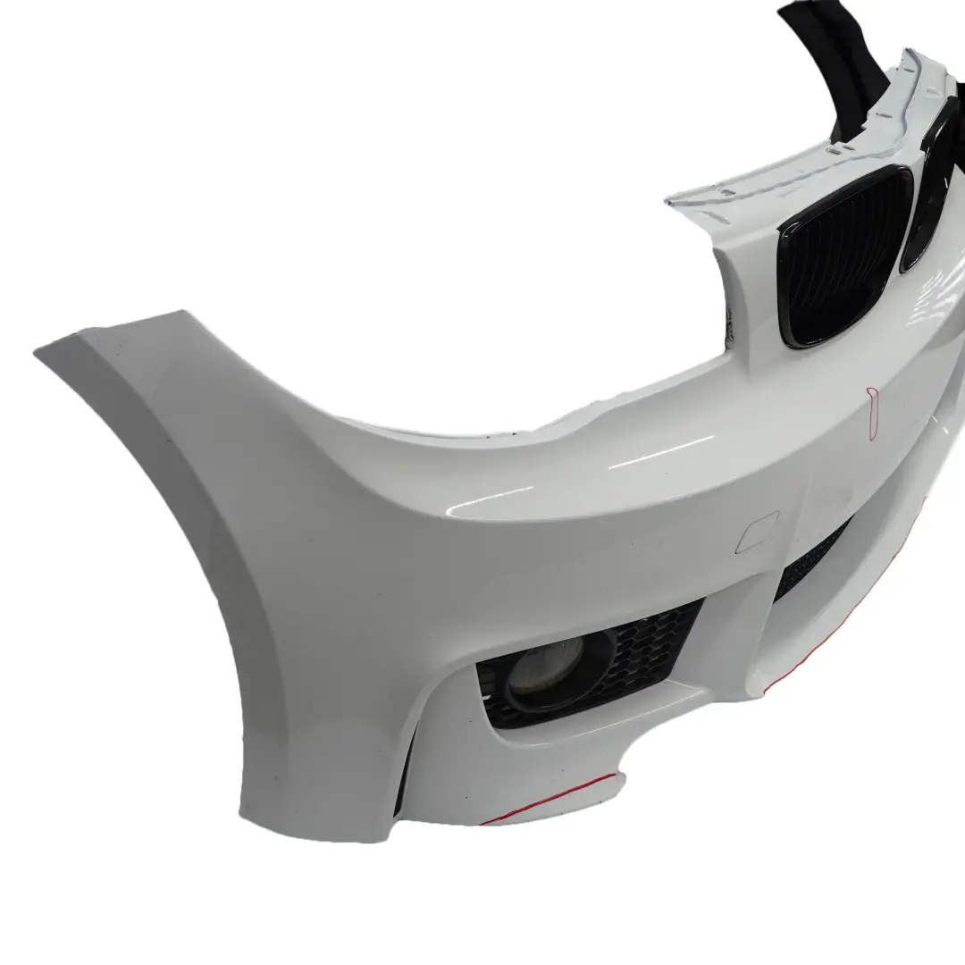BMW E82 E88 Front Bumper M Sport Look Trim Panel Alpinweiss Alpine White - 300 - SKU 8057506-AW - Part number 8057506