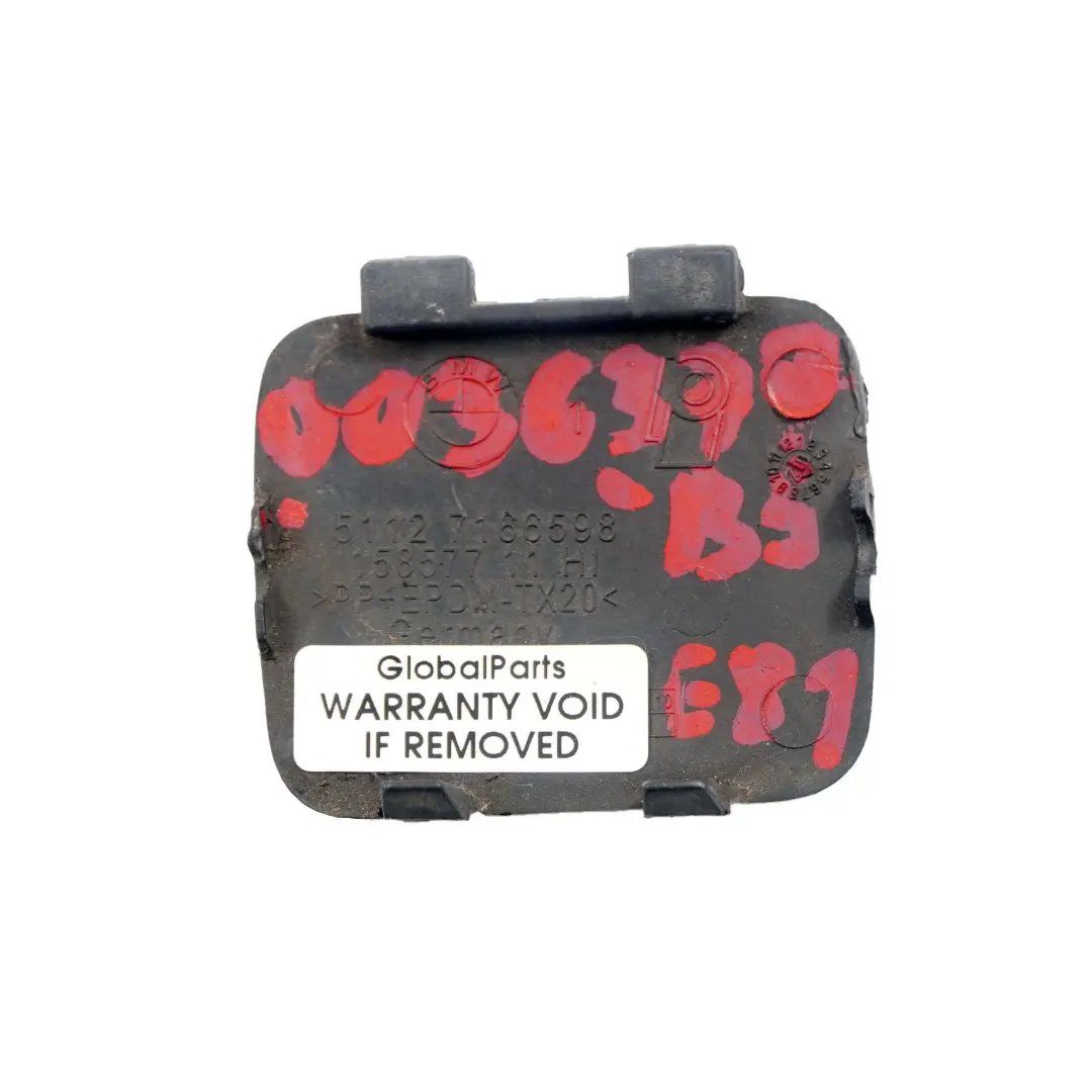 BMW 1 E81 E87 LCI Klappe Abschleppöse Hintenstoßstange Saphirschwarz - 475 - SKU 0036377-BS - Teilenummer 0036377