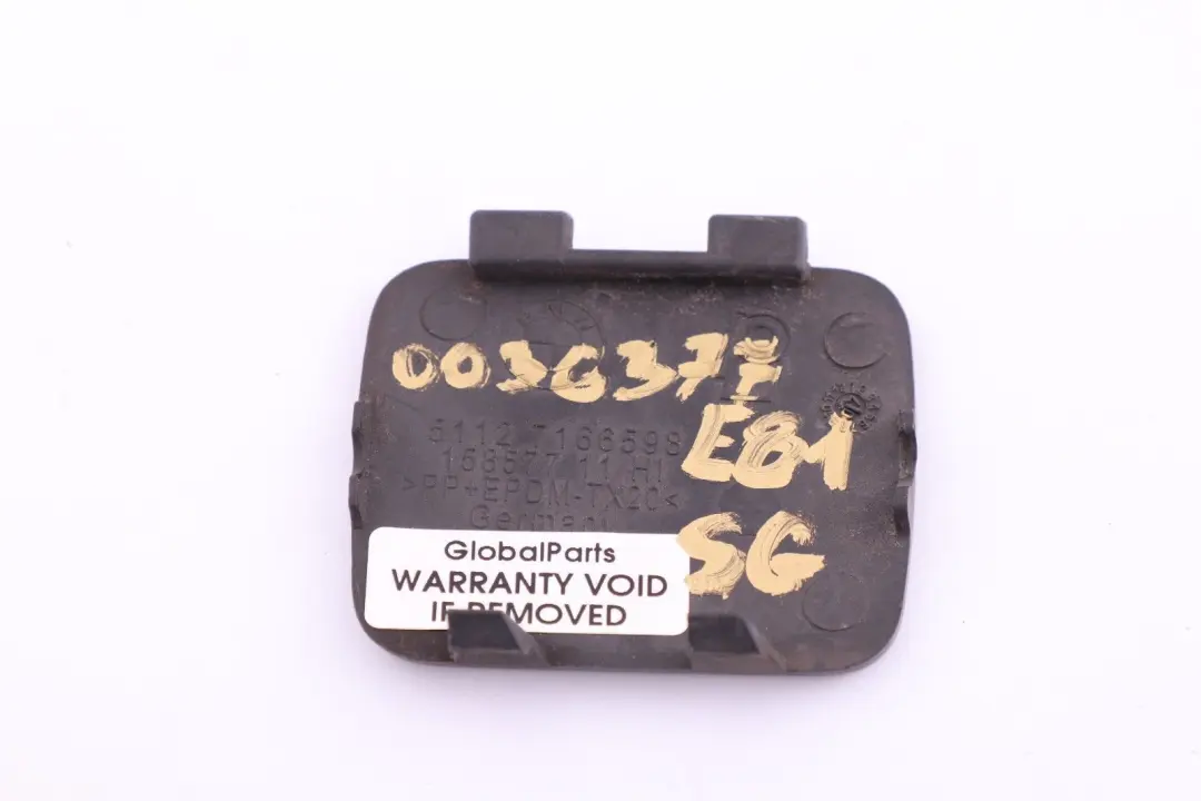 BMW E81 E87 LCI Klappe Abschleppöse Heckstoßstange Sparkling Graphit 7166598 - SKU 0036377-SG - Teilenummer 0036377