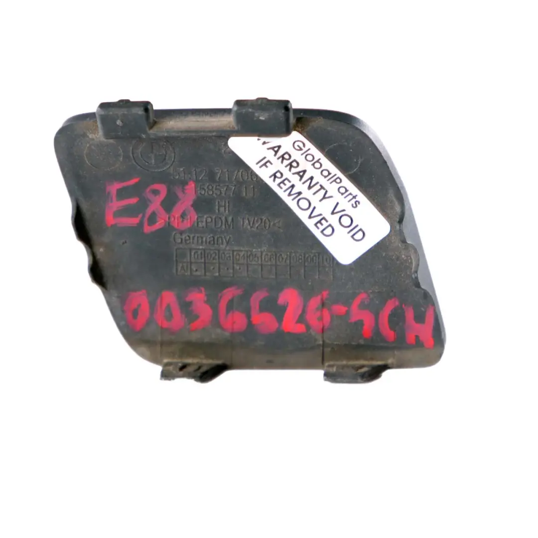 Bumper Flap BMW E82 E88 Towing Eye Cover Schwarz 2 Black 668 to Rear with Part number 0036626 Rear Bumper Flap BMW E82 E88 Towing Eye Cover Schwarz 2 Black 668 - SKU 0036626-SCH - Part number 0036626