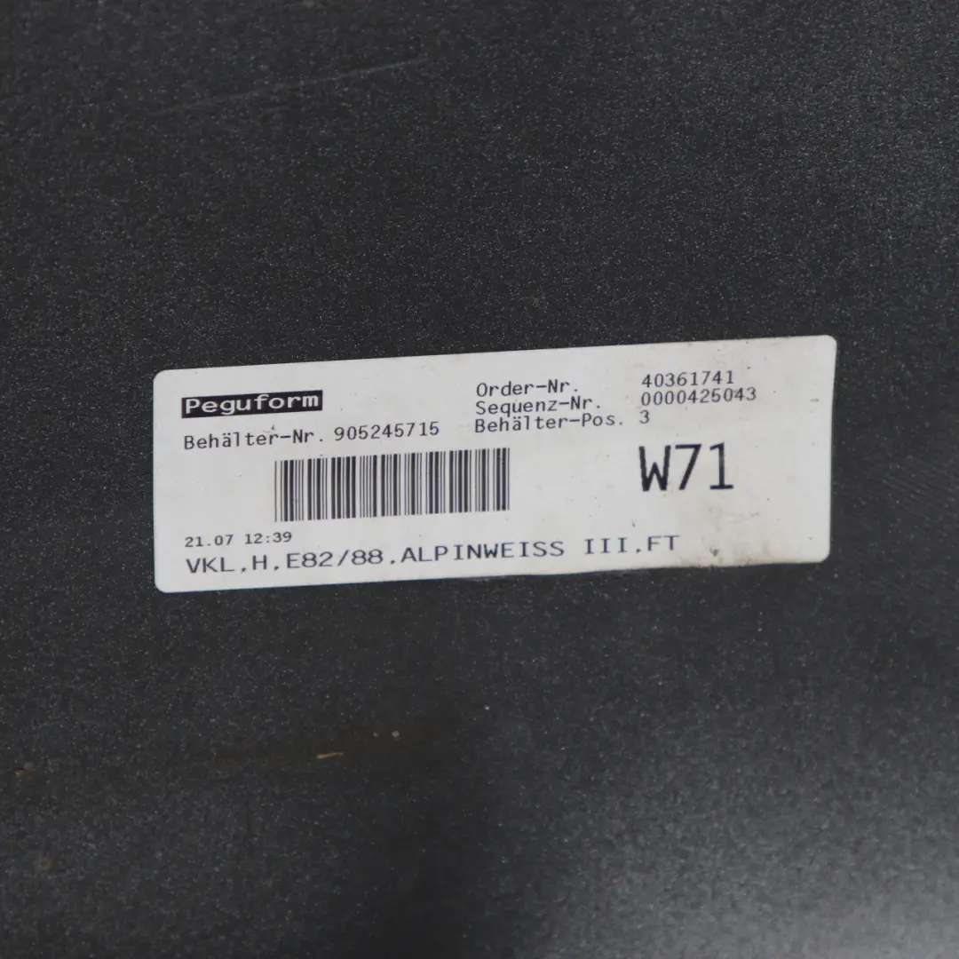 BMW E82 E88 Trim Panel Bumper Rear Alpinweiss Alpine White - 300 - SKU 0036630-AW - Part number 0036630