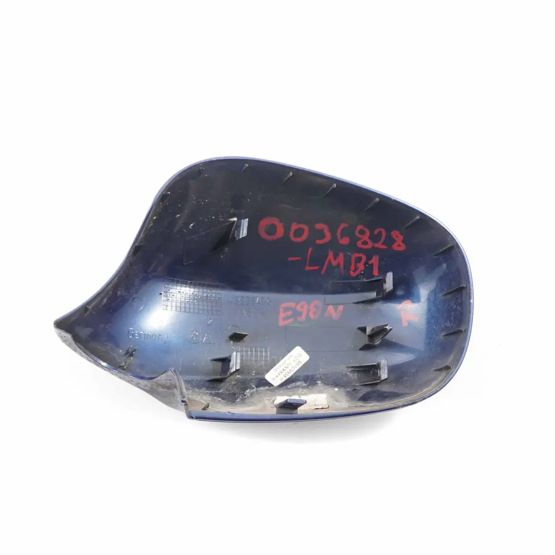 BMW E90 E91 LCI Spiegel Abdeckung Abdeckkappe Rechts Le Mans Blue Blau - 381 - SKU 0036828-LMB1 - Teilenummer 0036828