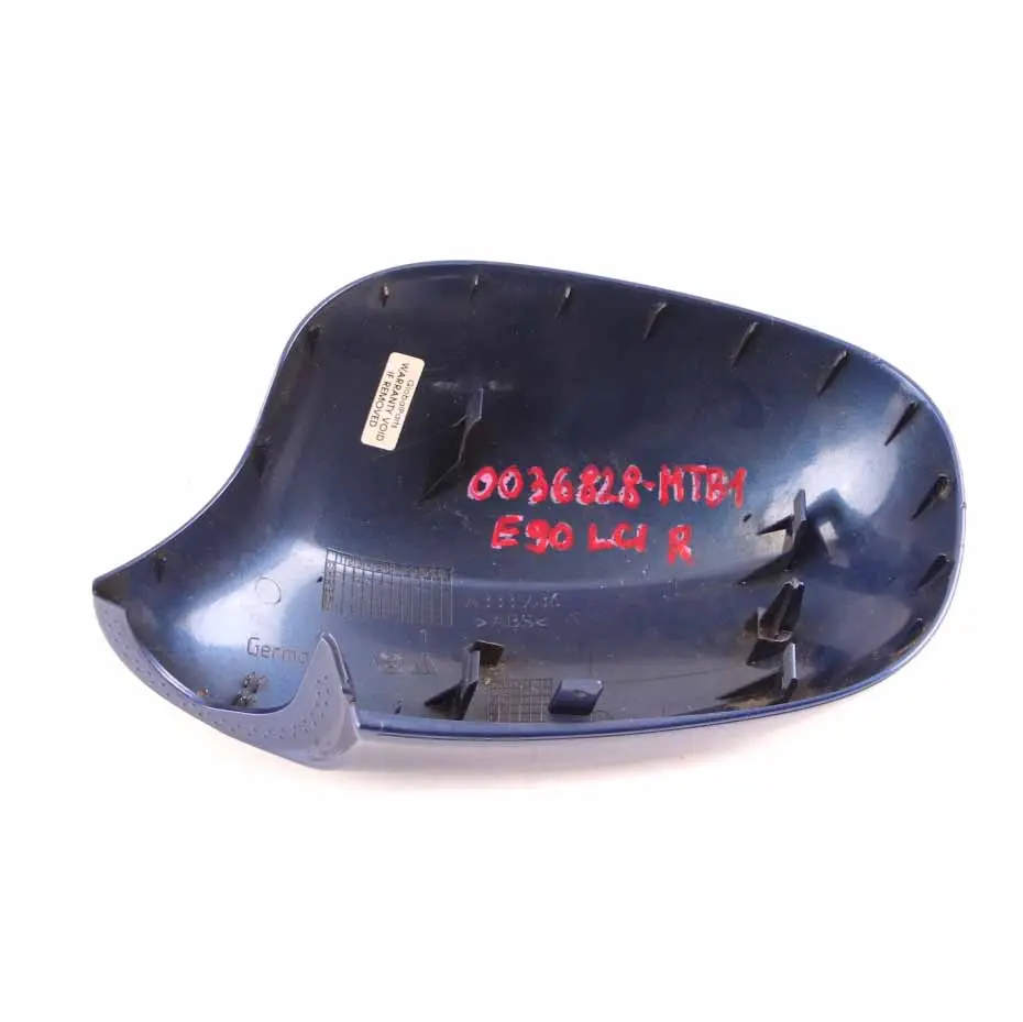 Cover Wing Mirror BMW E90 E91 LCI Right Cap O/S Montegoblau Blue Metallic A51 - SKU 0036828-MTB1 - Part number 0036828