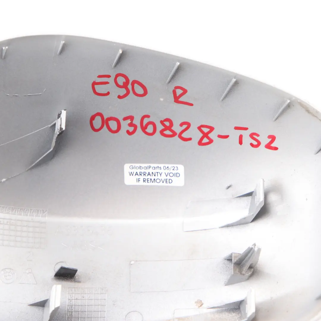 Wing Mirror Cover BMW E90 E91 LCI Cap Casing Right O/S Titansilber Silver - 354 to with Part number 0036828 Wing Mirror Cover BMW E90 E91 LCI Cap Casing Right O/S Titansilber Silver - 354 - SKU 0036828-TS2 - Part number 0036828