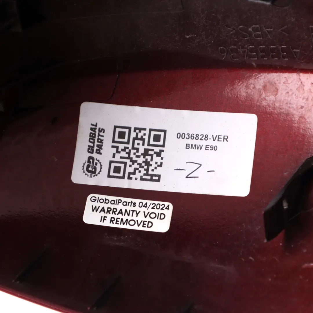 Right Cover Cap O/S Casing Wing Mirror Vermilionrot Metallic to BMW E90 E91 LCI with Part number 0036828 BMW E90 E91 LCI Right Cover Cap O/S Casing Wing Mirror Vermilionrot Metallic - SKU 0036828-VER - Part number 0036828
