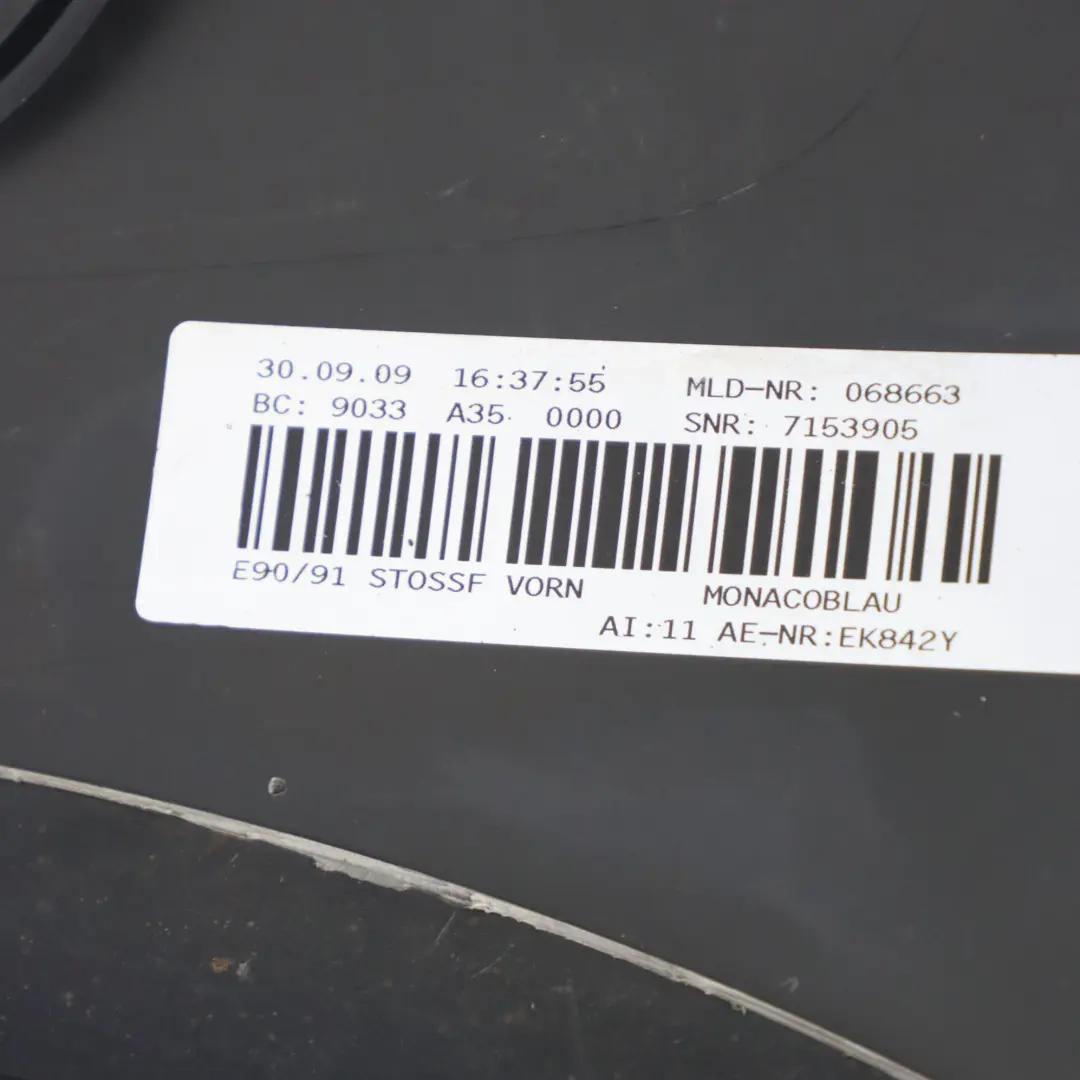 Front Bumper BMW E90 E91 LCI Trim Panel Monacoblau Metallic - A35 to with Part number 0036837 Front Bumper BMW E90 E91 LCI Trim Panel Monacoblau Metallic - A35 - SKU 0036837-MB - Part number 0036837