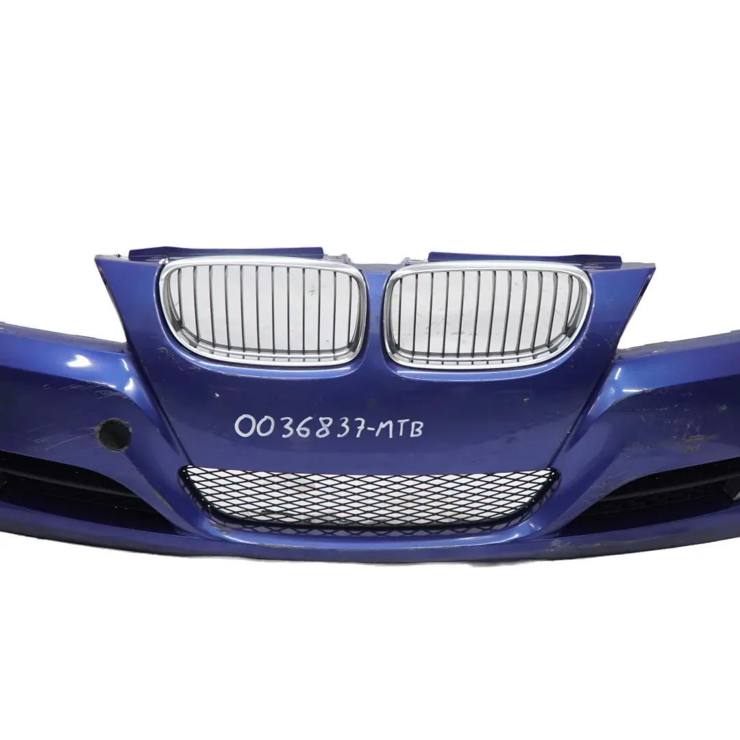 BMW 3 E90 E91 LCI Complete Front Bumper Trim Panel Montegoblau Blue - A51 - SKU 0036837-MTB - Part number 0036837