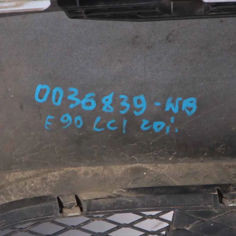 Front Bumper Trim Panel Complete Bluewater Metallic - 896 to BMW E90 LCI with Part number 0036839 BMW E90 LCI Front Bumper Trim Panel Complete Bluewater Metallic - 896 - SKU 0036839-WB - Part number 0036839