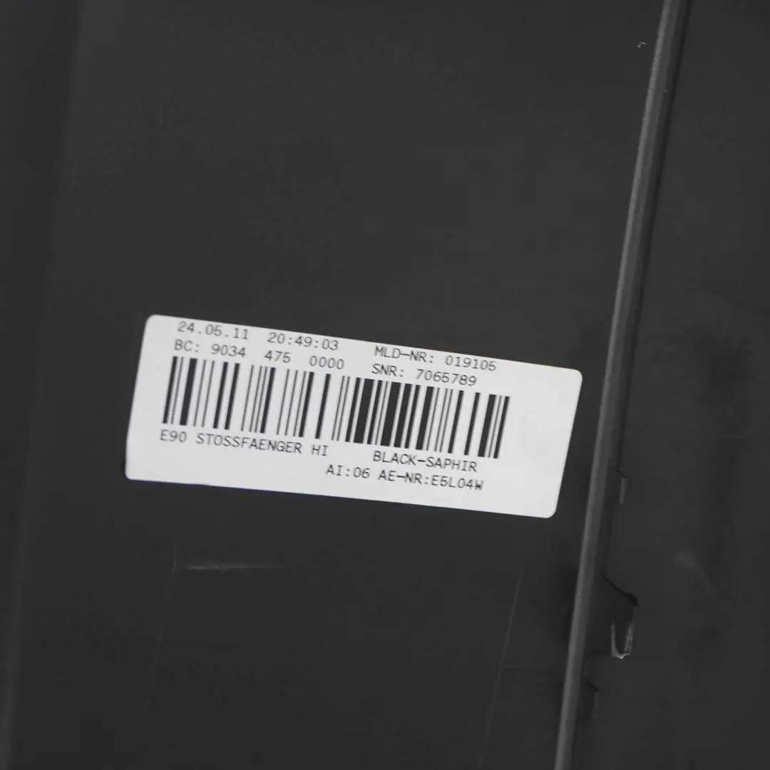 Zderzak Tylny PDC Black Sapphire - 475 do BMW E90 LCI o numerze 0036875 BMW E90 LCI Zderzak Tylny PDC Black Sapphire - 475 - SKU 0036875-BS3 - Numer Części 0036875