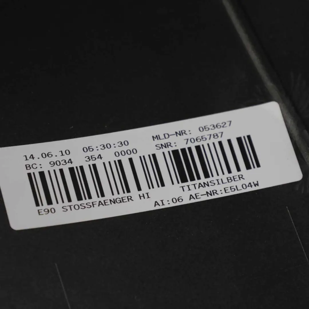 Bumper Rear BMW E90 LCI Lift Trim Panel PDC Titansilber Silver Metallic - 354 to with Part number 0036875 Bumper Rear BMW E90 LCI Lift Trim Panel PDC Titansilber Silver Metallic - 354 - SKU 0036875-TS3 - Part number 0036875