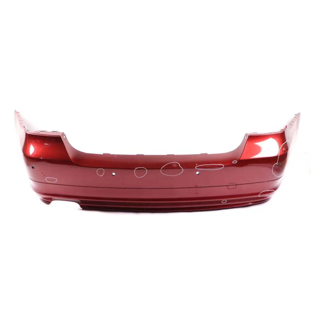 BMW E90 LCI Lift Rear Bumper Trim Panel PDC Vermilionrot Vermilion Red - A82 - SKU 0036875-VER - Part number 0036875