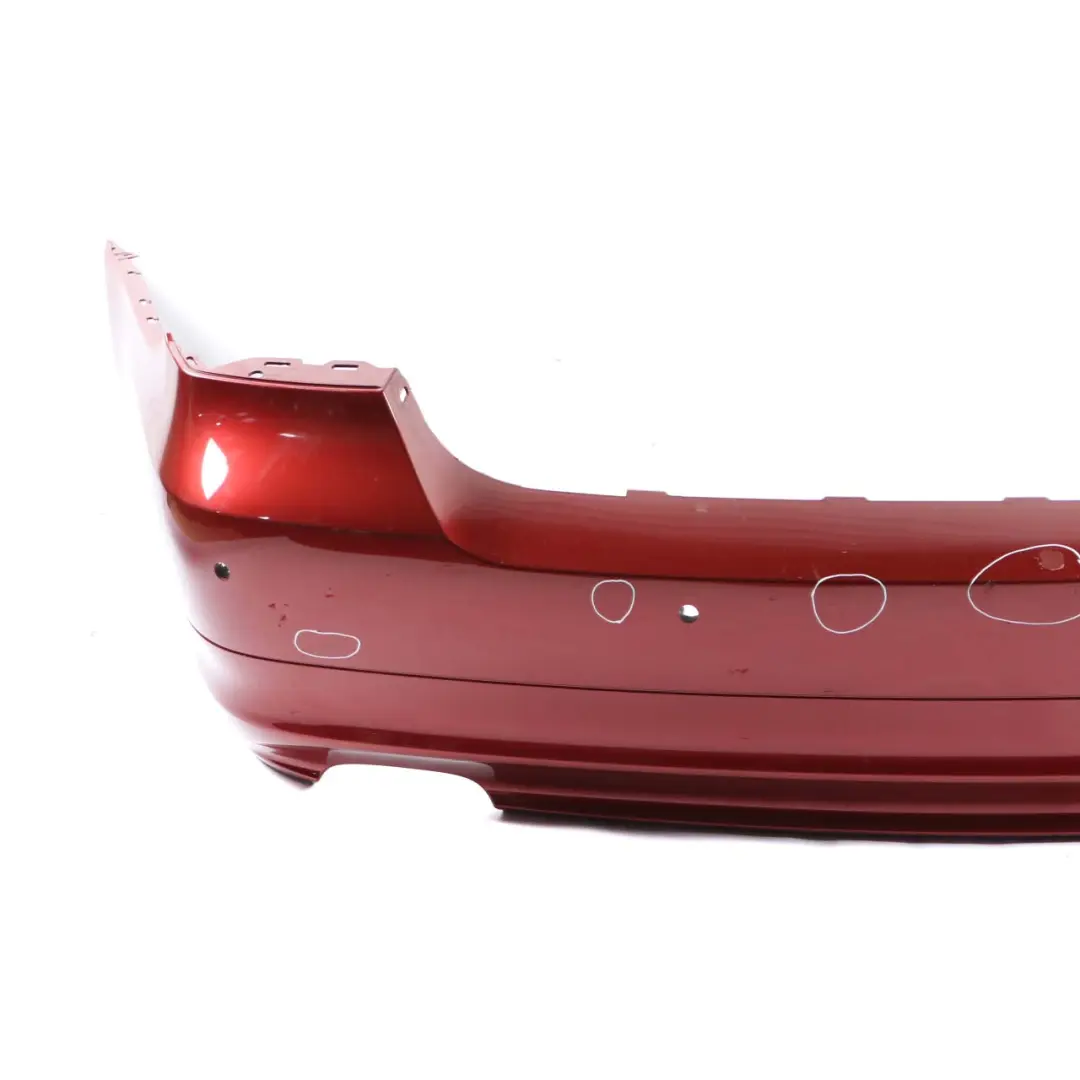 BMW 3 E90 LCI Lift Rear Bumper Trim Panel PDC Vermilionrot Vermilion Red - A82 - SKU 0036875-VER - Part number 0036875