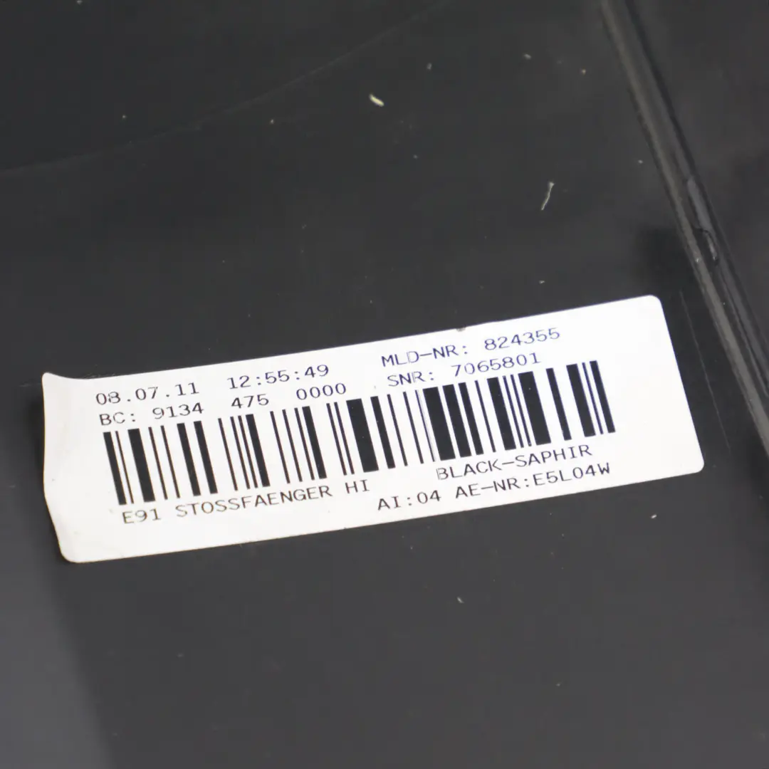 Bumper Trim Panel Black Sapphire Metallic - 475 to BMW E91 LCI Touring Rear with Part number 0036883 BMW E91 LCI Touring Rear Bumper Trim Panel Black Sapphire Metallic - 475 - SKU 0036884-BS - Part number 0036883