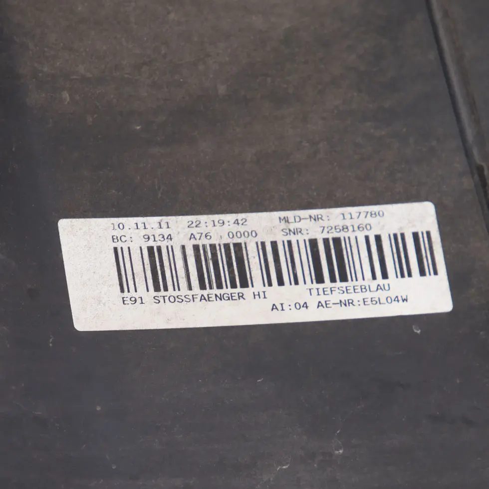 Bumper Rear Touring Trim Panel Tiefseeblau Deep Sea Blue - A76 to BMW E91 LCI with Part number 0036884 BMW E91 LCI Bumper Rear Touring Trim Panel Tiefseeblau Deep Sea Blue - A76 - SKU 0036884-DSB - Part number 0036884