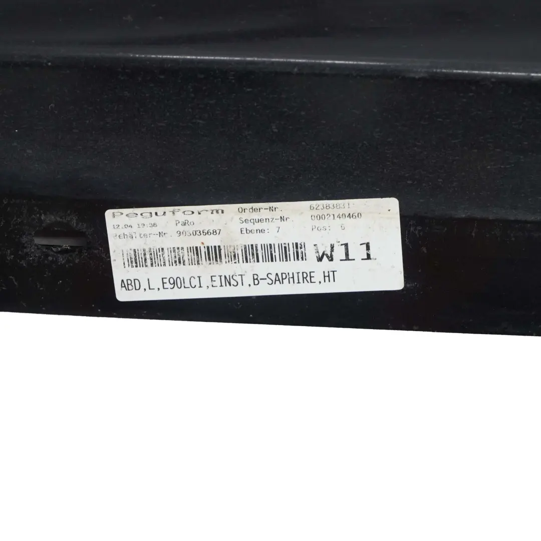  Faldon lateralBMW E90 E91 LCI Sill Strip Izquierdo Negro Zafiro Metalico - 475 - SKU 0037059-BS6 - Número de pieza 0037059