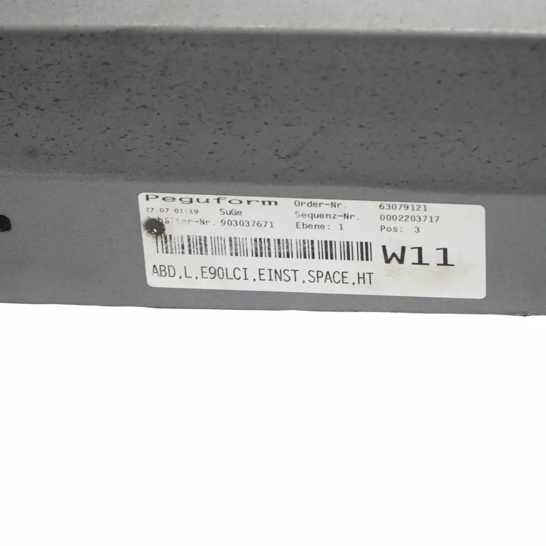 Side Skirt Sill Strip Left N/S Spacegrau Space Grey Metallic - A52 to BMW E90 LCI with Part number 0037059 BMW E90 LCI Side Skirt Sill Strip Left N/S Spacegrau Space Grey Metallic - A52 - SKU 0037059-SCG2 - Part number 0037059