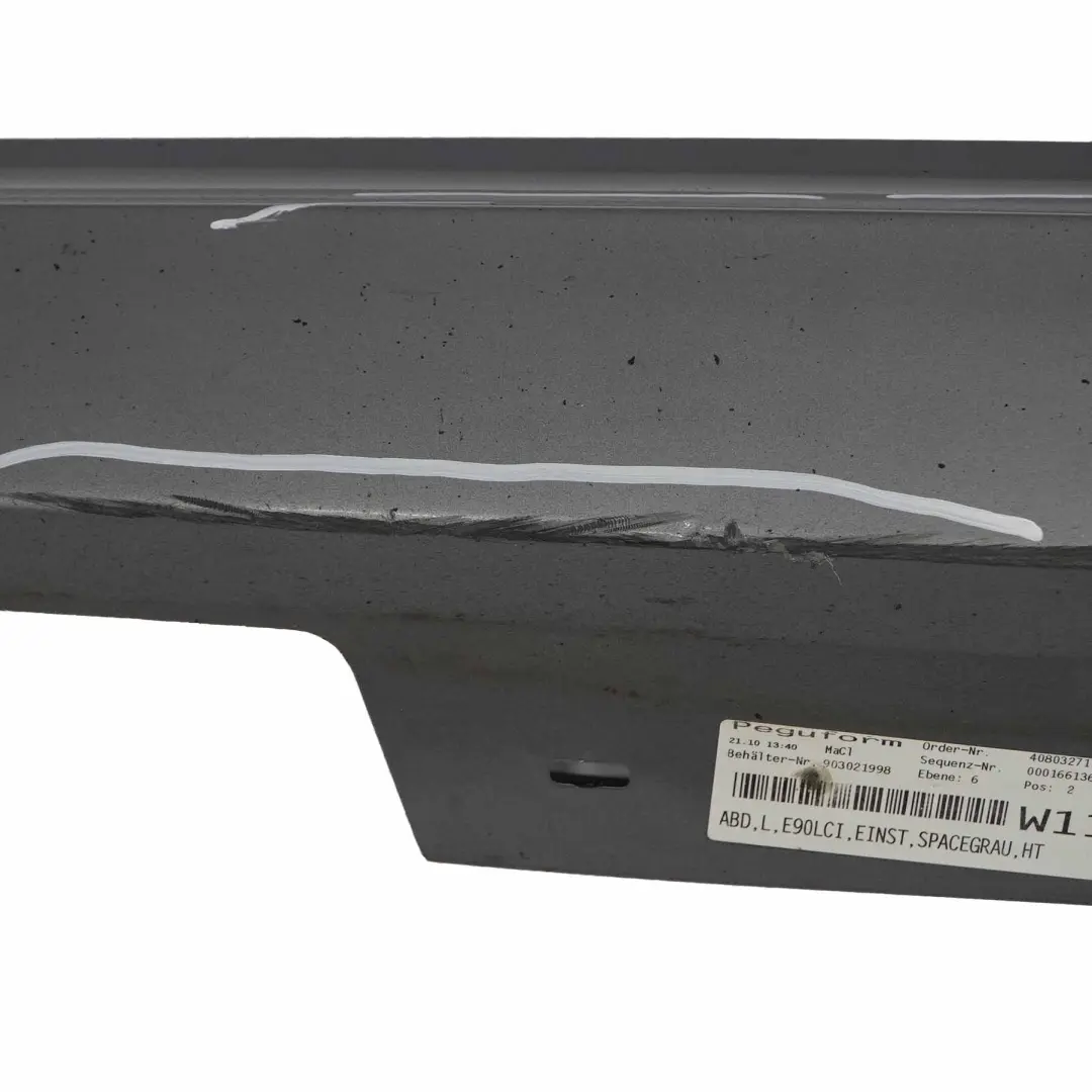 Side Skirt Sill Strip Left N/S Spacegrau Space Grey Metallic - A52 to BMW E90 LCI with Part number 0037059 BMW E90 LCI Side Skirt Sill Strip Left N/S Spacegrau Space Grey Metallic - A52 - SKU 0037059-SCG3 - Part number 0037059
