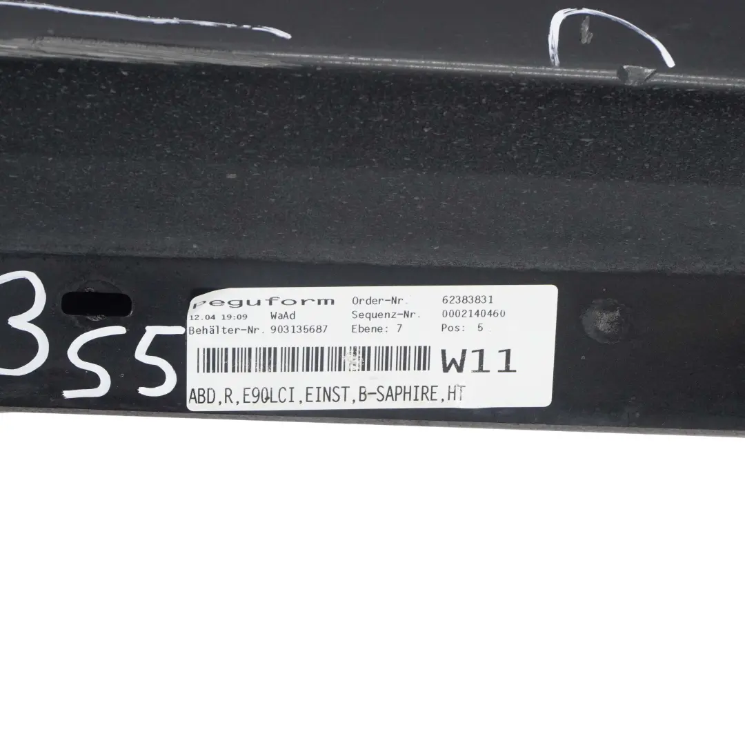  Side Skirt BMW E90 E91 LCI Sill Strip Right O/S Black Sapphire Metallic - 475 - SKU 0037060-BS5 - Part number 0037060