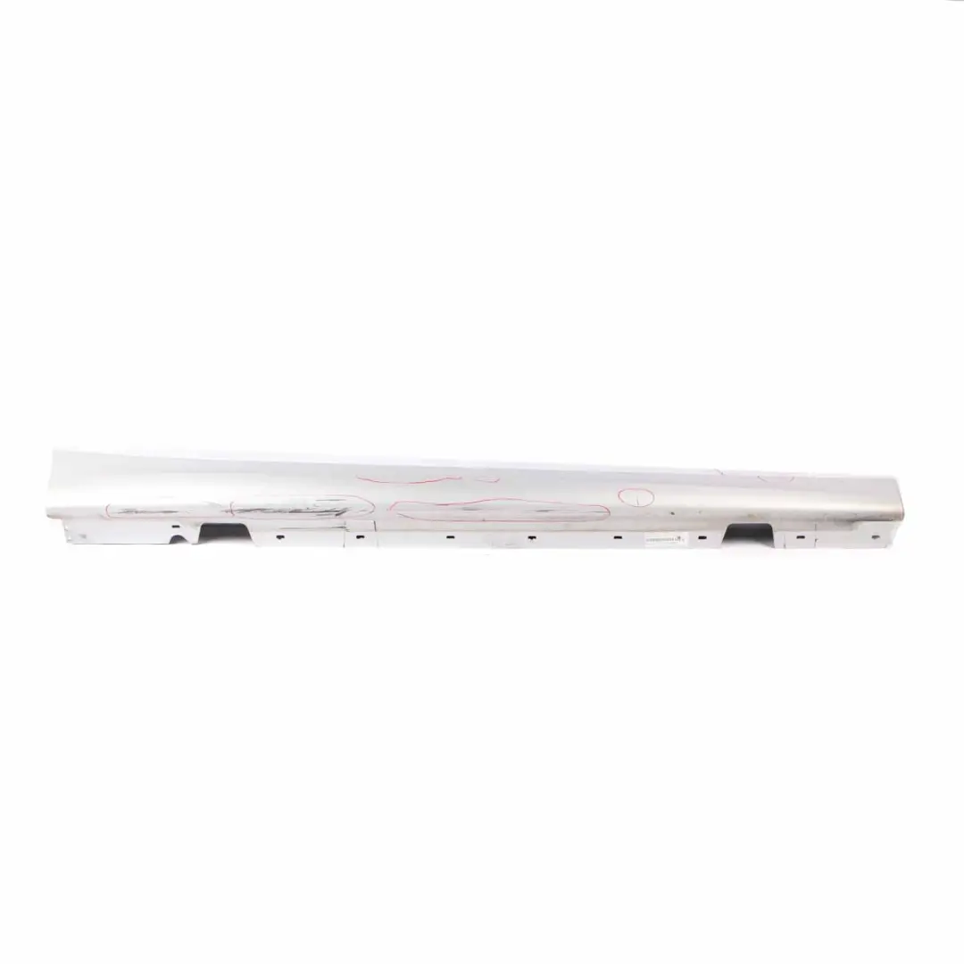 Sill Strip Side Skirt Right O/S Titansilber Silver 354 to BMW E90 E91 LCI with Part number 0037060 BMW E90 E91 LCI Sill Strip Side Skirt Right O/S Titansilber Silver 354 - SKU 0037060-TS - Part number 0037060
